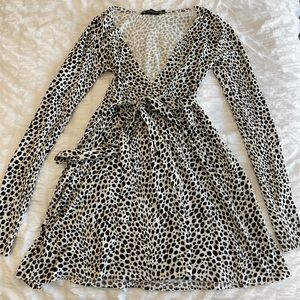 Brand new dalmatian print long sleeve tea dress